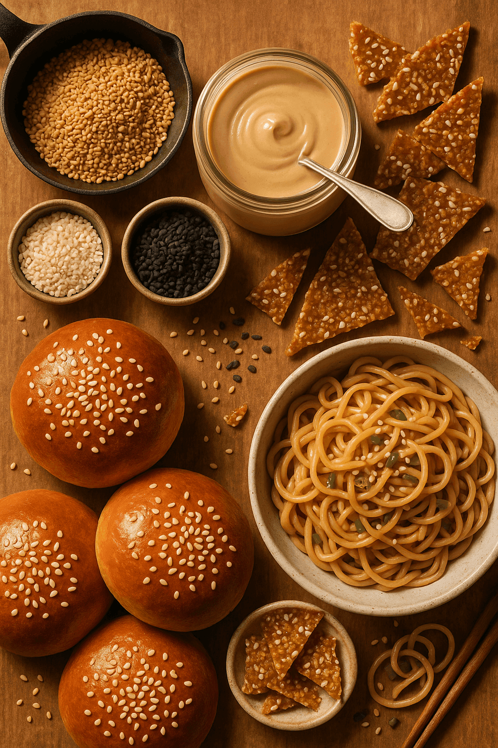Why Sesame Seeds Pop, Paste, or Go Bitter: Hull Chemistry, Roast Curves, and the Grinding Rules Behind Brittle, Buns, and Better Tahini