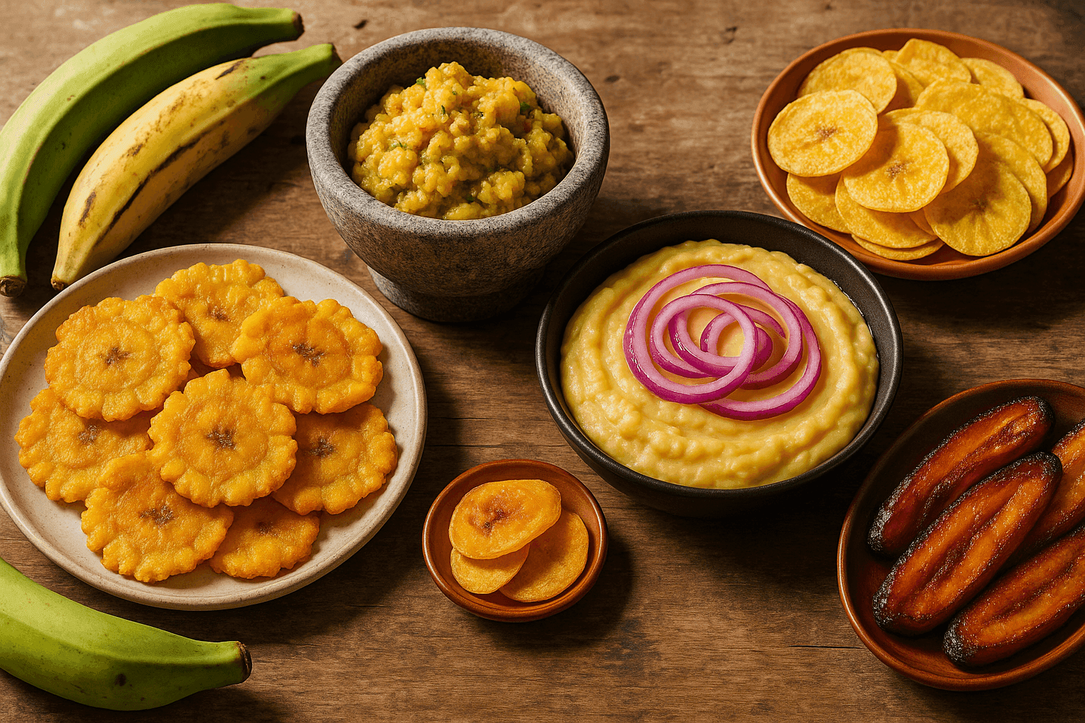 Why Green Plantains Fry Crisp, Boil Waxy, or Mash Stretchy: Resistant Starch, Pectin Tightness, and the Soak‑Fry Rules Behind Tostones, Mofongo, and Mangú